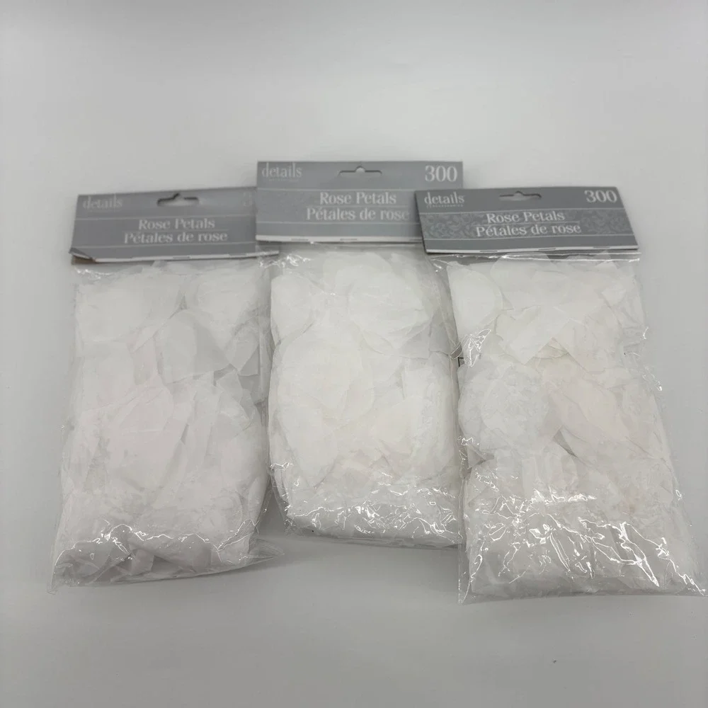 Details 3‎ pack 900 White Rose Petals Artificial Silk Wedding Party Decoration